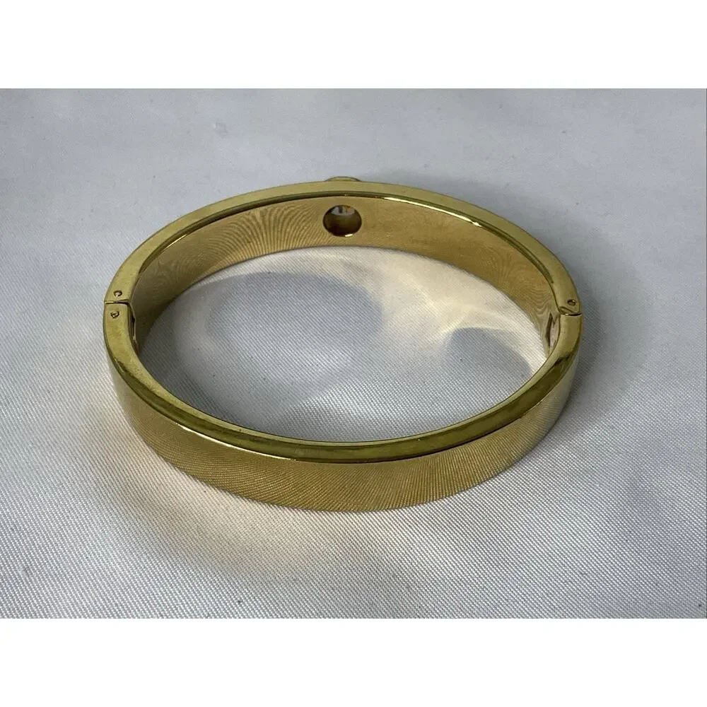 Michael Kors Pave Fulton Hinge Bangle Bracelet Gold Tone MKJ3998710
